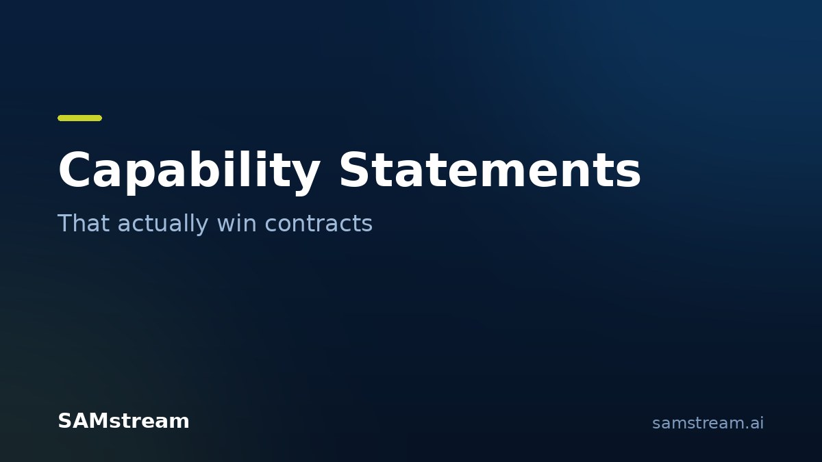 A capability statement for government contractors that wins work