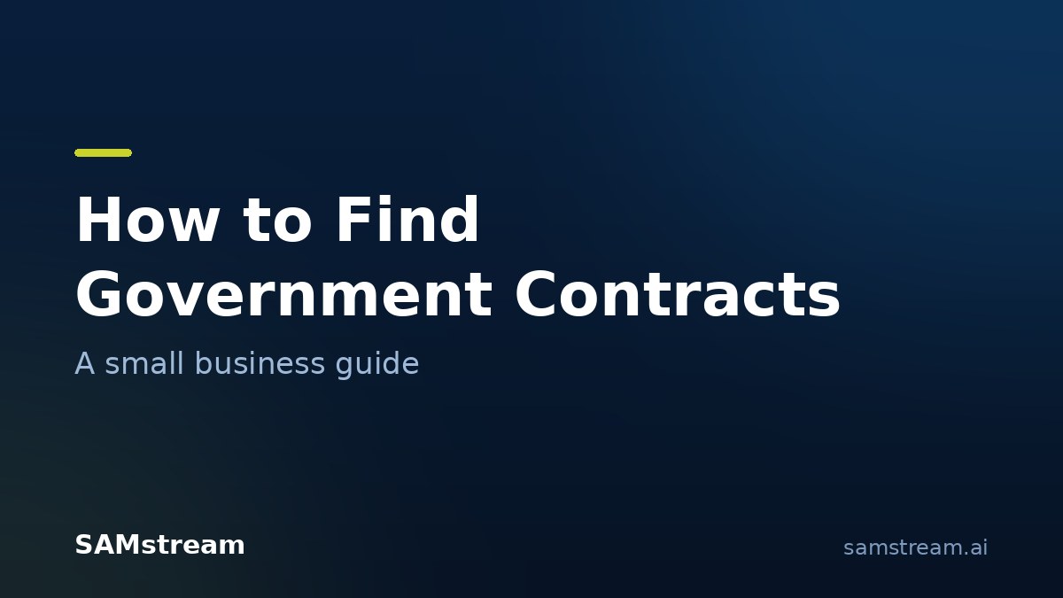 How to find government contracts as a small business